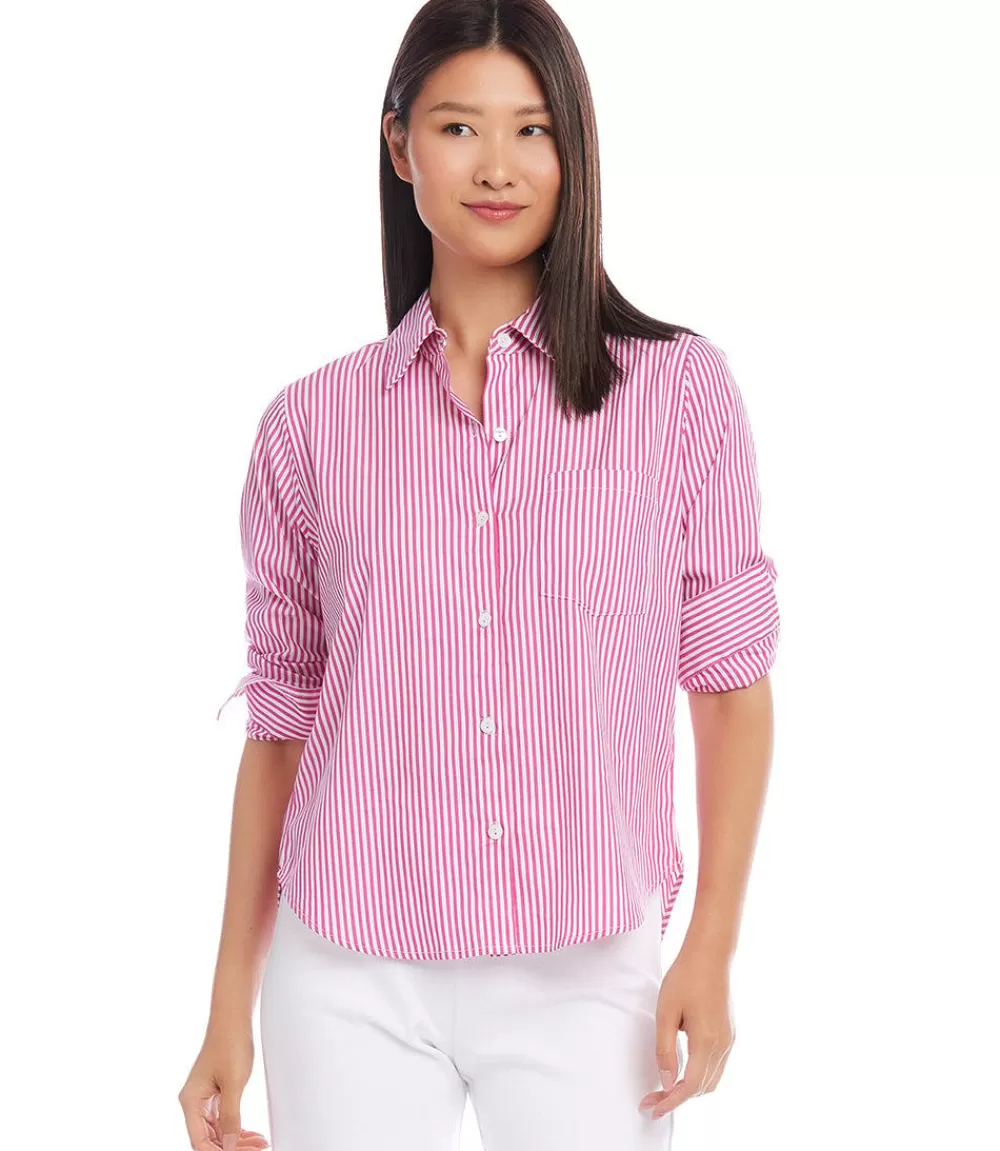 Ruched Sleeve Shirt>Karen Kane Cheap