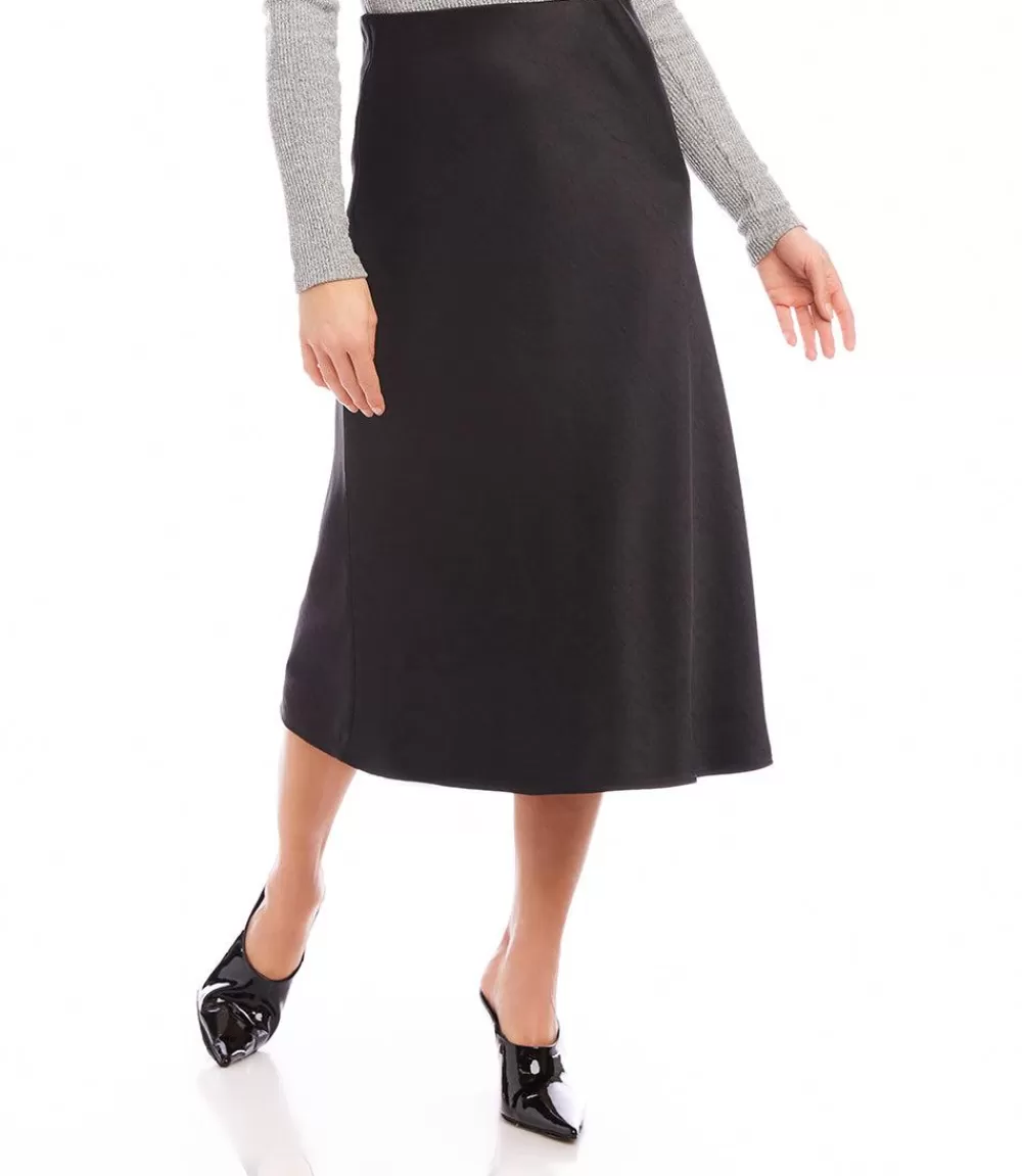 Satin Bias Cut Midi Skirt>Karen Kane Shop