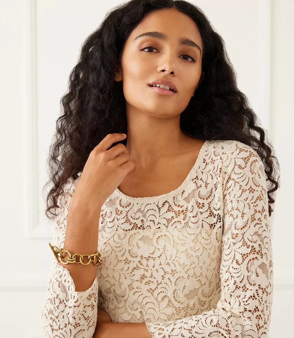 Scoop Neck Lace Dress>Karen Kane Cheap