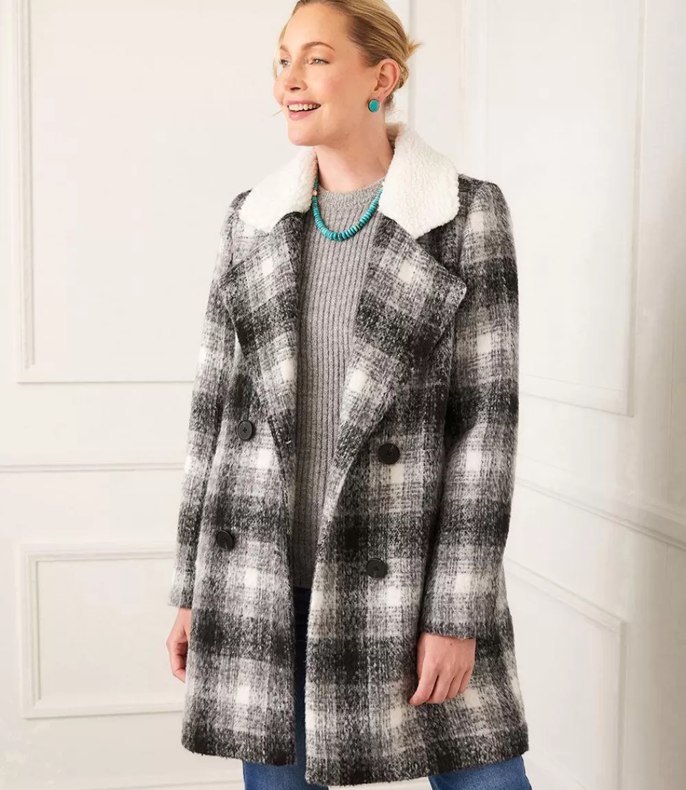 Shearling Collar Coat>Karen Kane Clearance