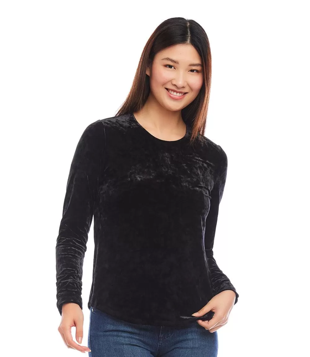 Shirred Sleeve Velvet Top>Karen Kane Clearance