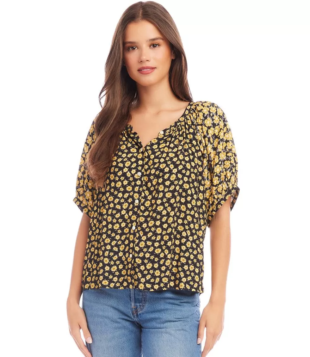 Short Sleeve Peasant Top>Karen Kane Cheap