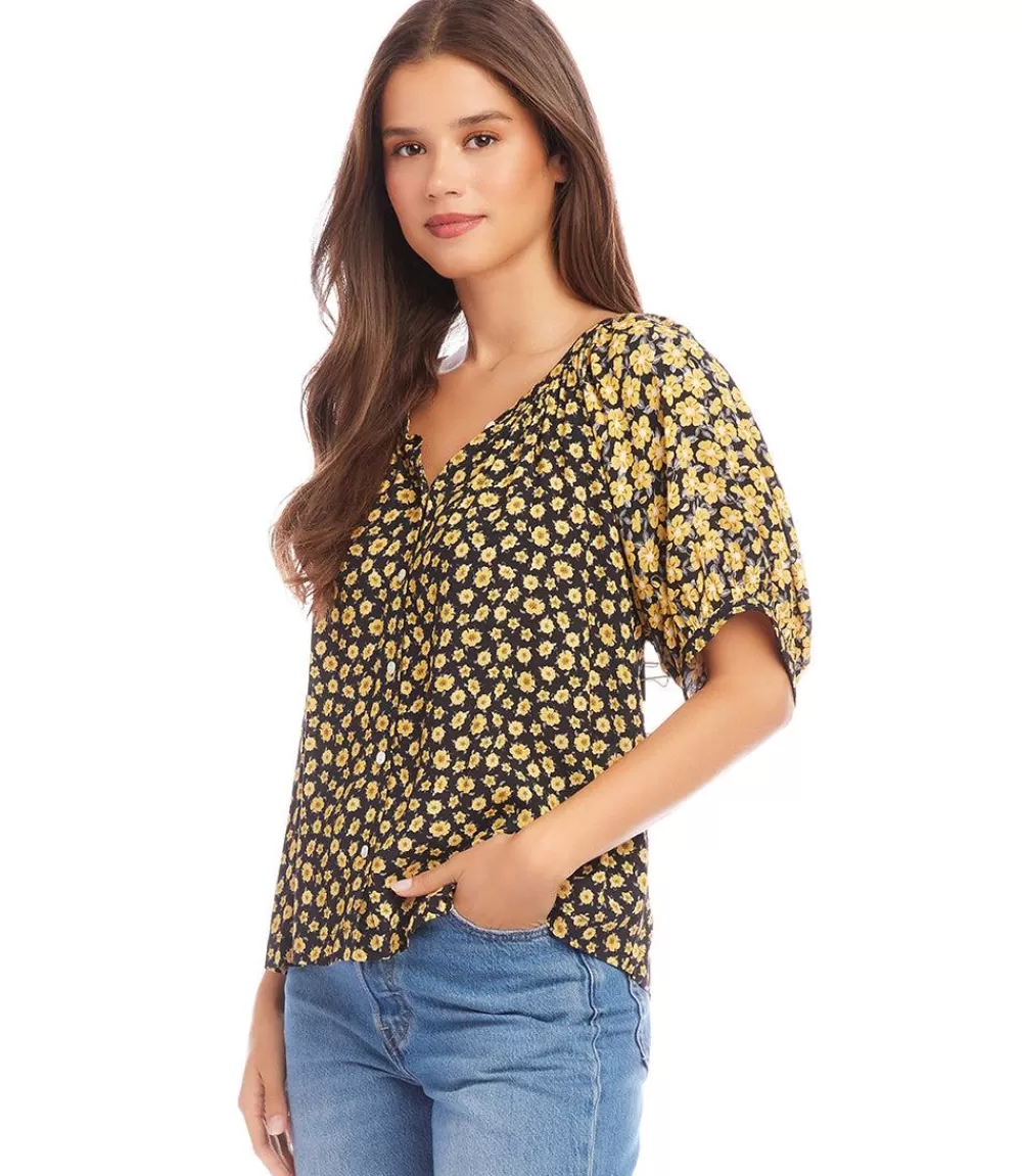 Short Sleeve Peasant Top>Karen Kane Cheap