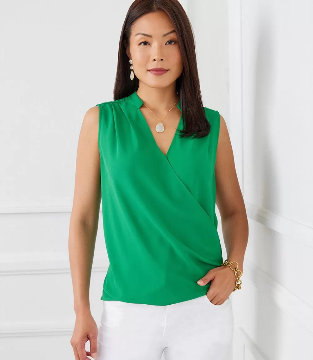 Sleeveless Drape Front Top>Karen Kane Cheap