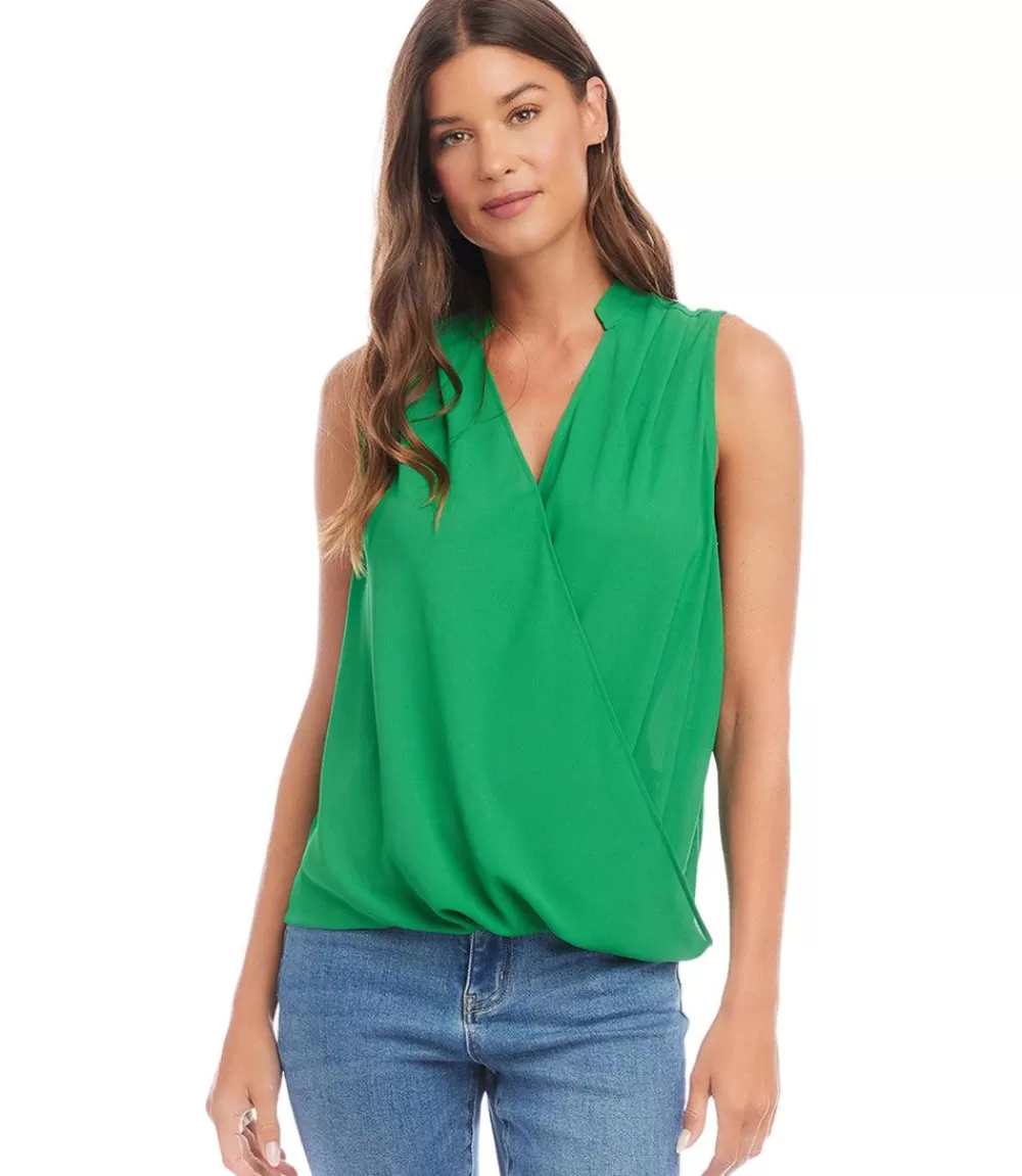 Sleeveless Drape Front Top>Karen Kane Cheap