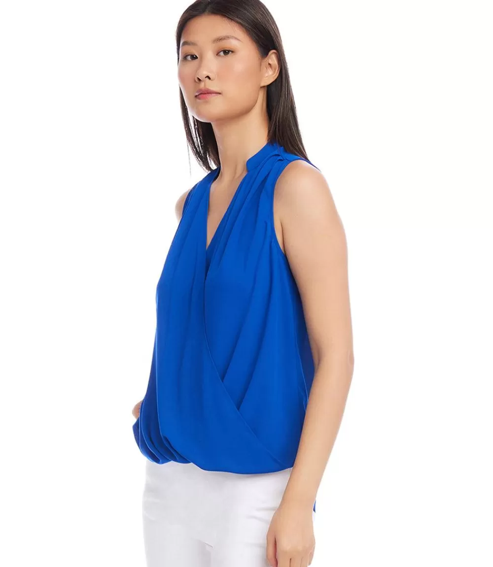 Sleeveless Drape Front Top>Karen Kane Best