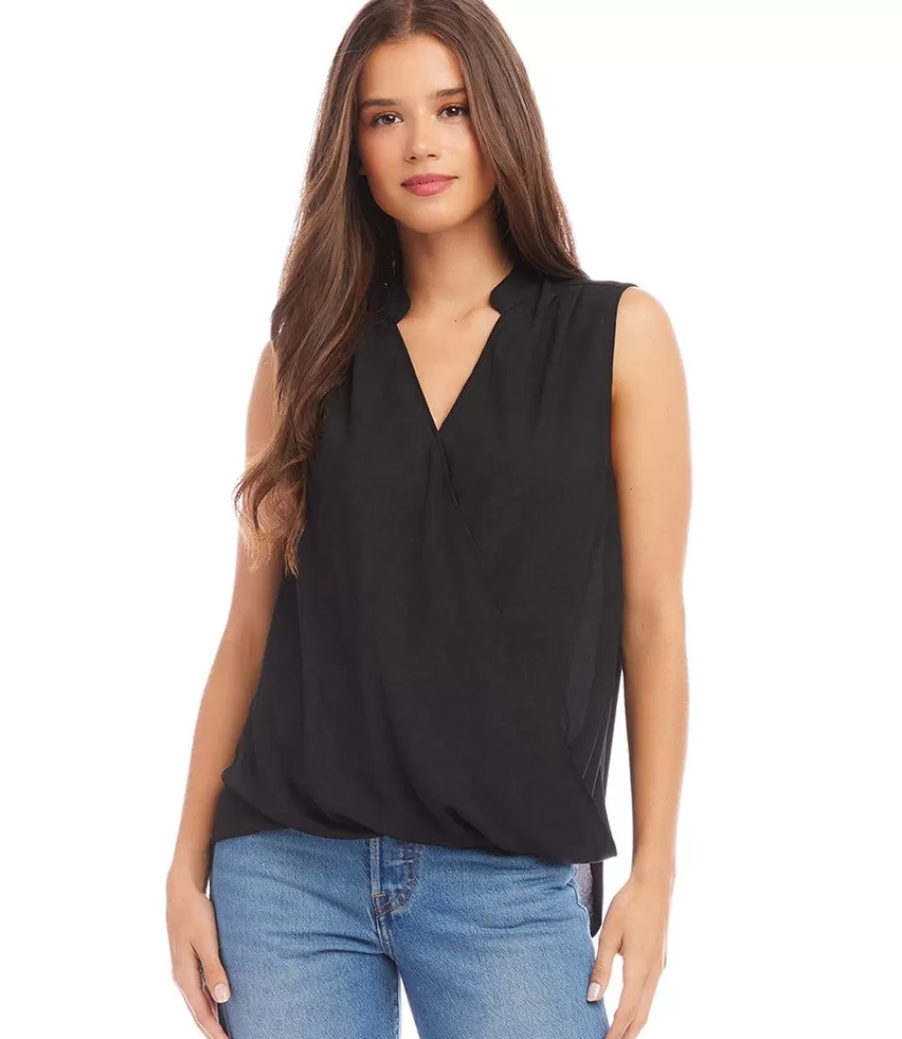 Sleeveless Drape Front Top>Karen Kane Fashion