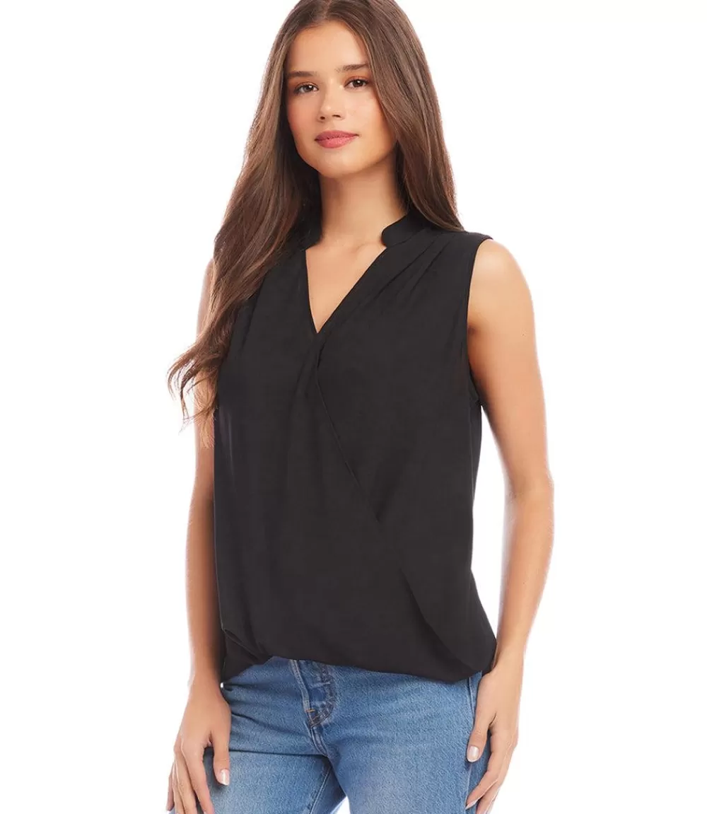 Sleeveless Drape Front Top>Karen Kane Fashion