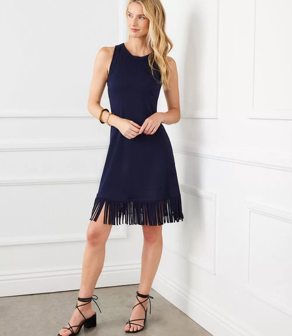 Sleeveless Fringe Hem Dress>Karen Kane Online