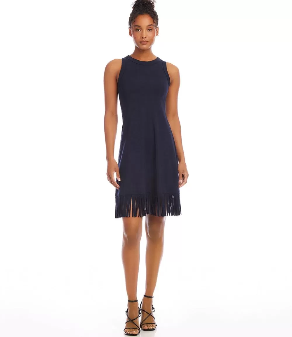 Sleeveless Fringe Hem Dress>Karen Kane Online