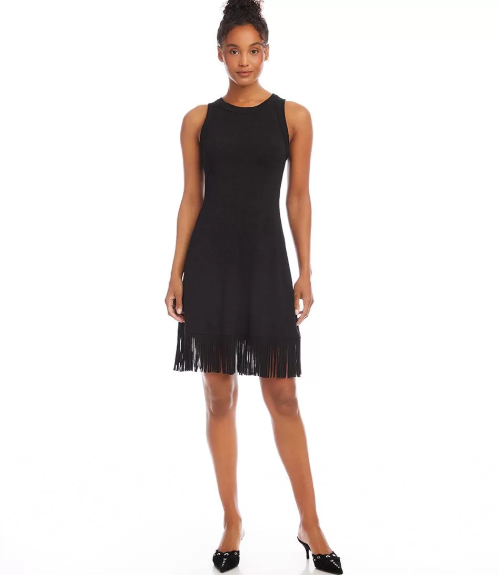 Sleeveless Fringe Hem Dress>Karen Kane Store