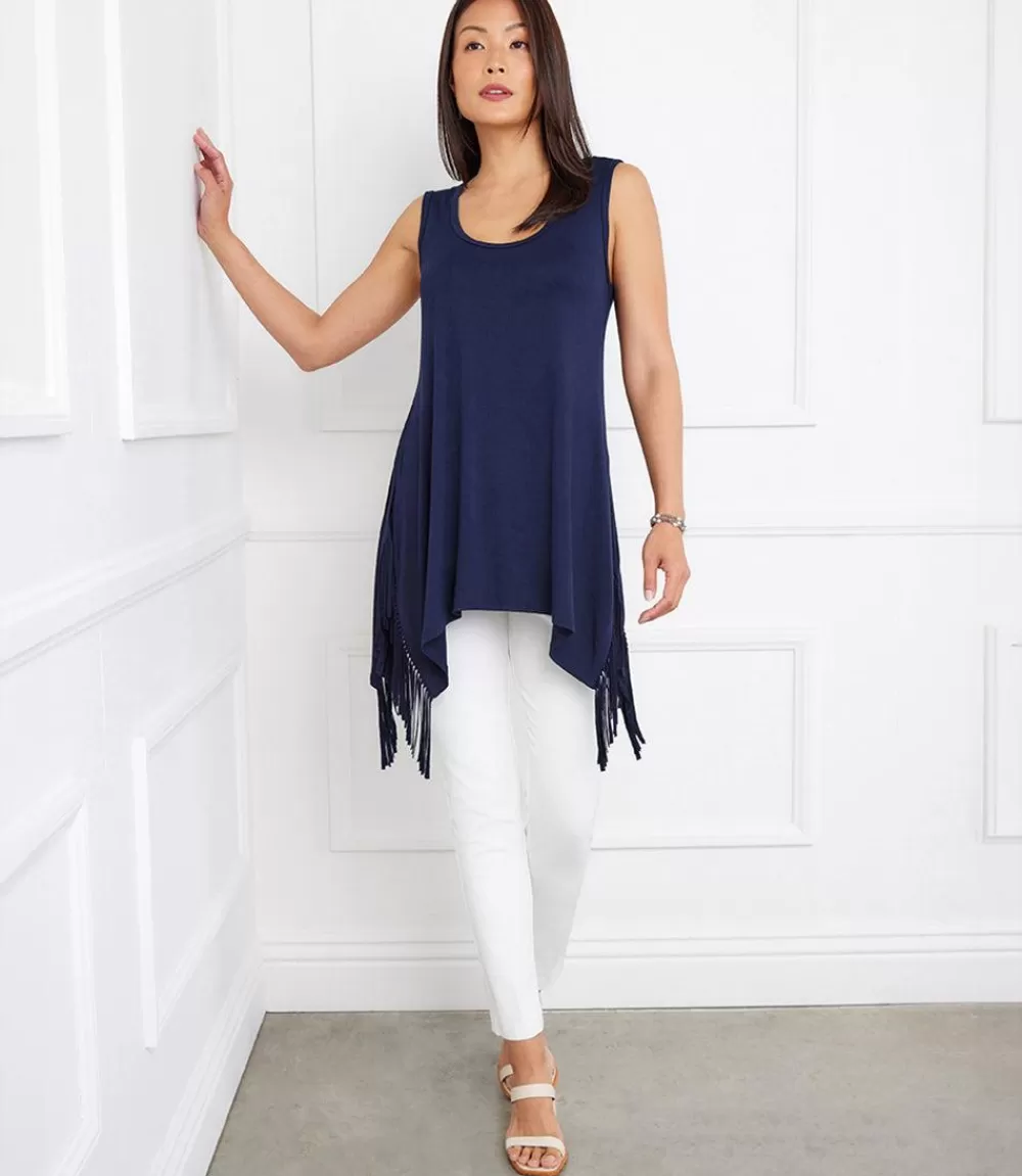 Sleeveless Fringe Top>Karen Kane Sale