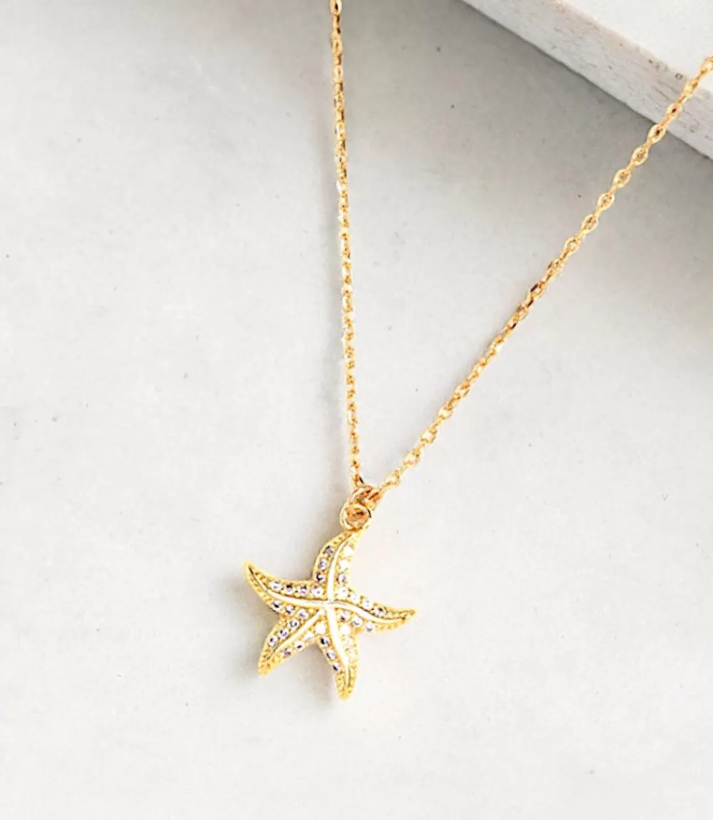 Small Pavé Starfish Necklace>Karen Kane Discount