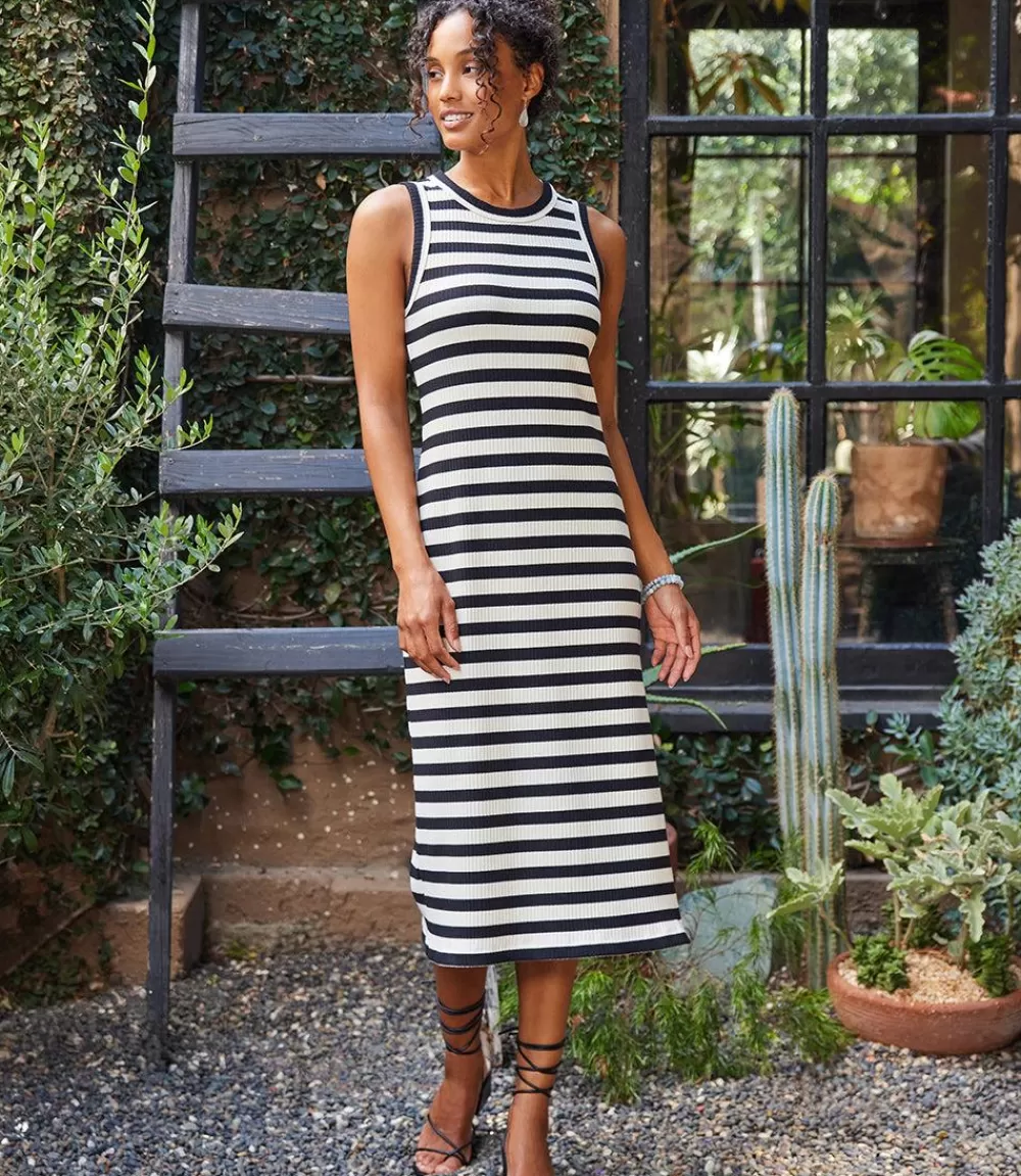 Stripe Midi Column Dress>Karen Kane Outlet