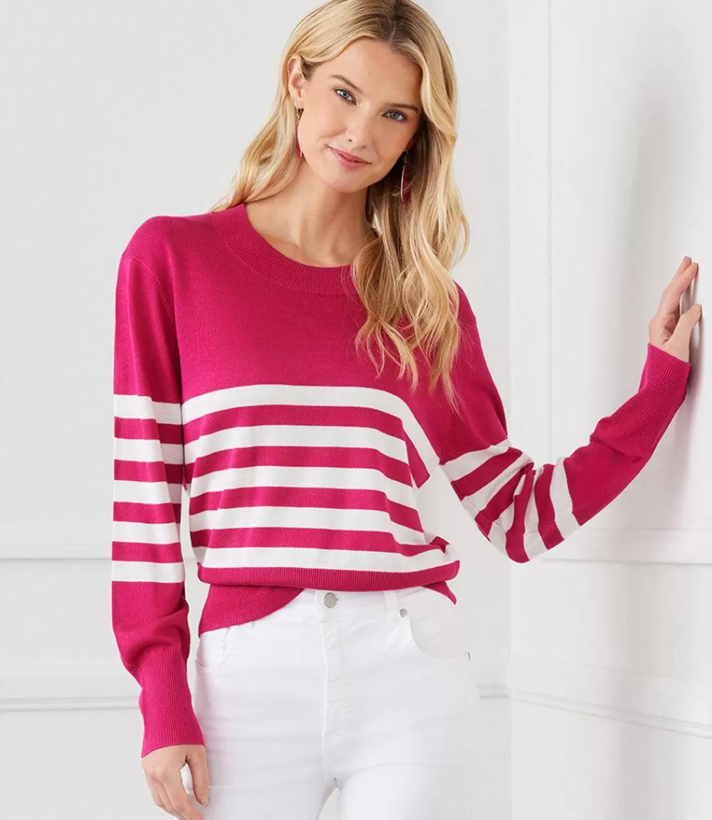 Stripe Sweater>Karen Kane Hot