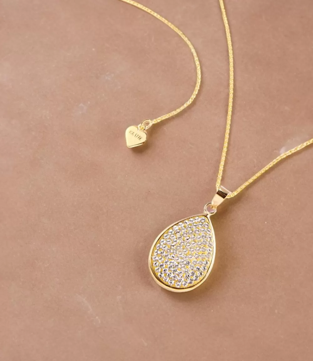 Swarovski® Pavé Crystal Teardrop Necklace>Karen Kane Hot