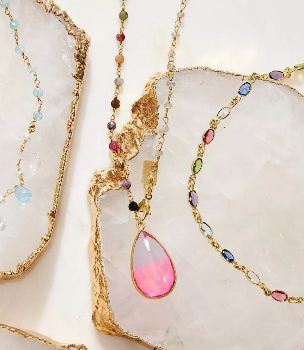 Teardrop Gemstone Necklace>Karen Kane Hot