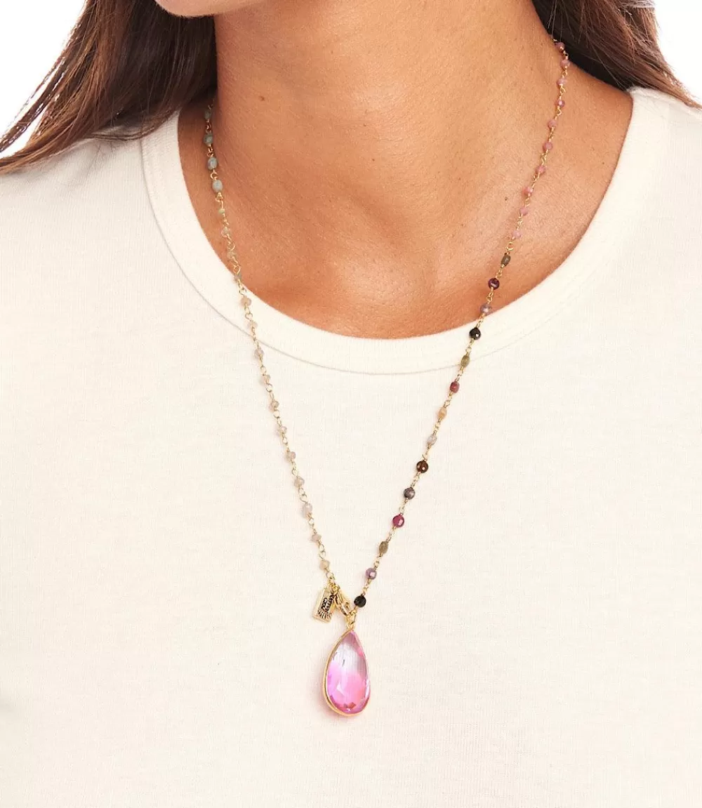 Teardrop Gemstone Necklace>Karen Kane Hot