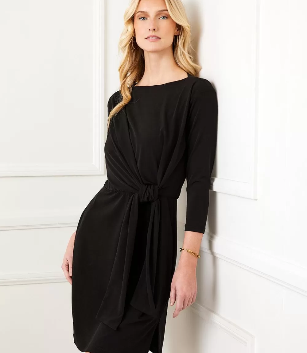 Three Quarter Sleeve Tie Waist Travel Dress>Karen Kane Best