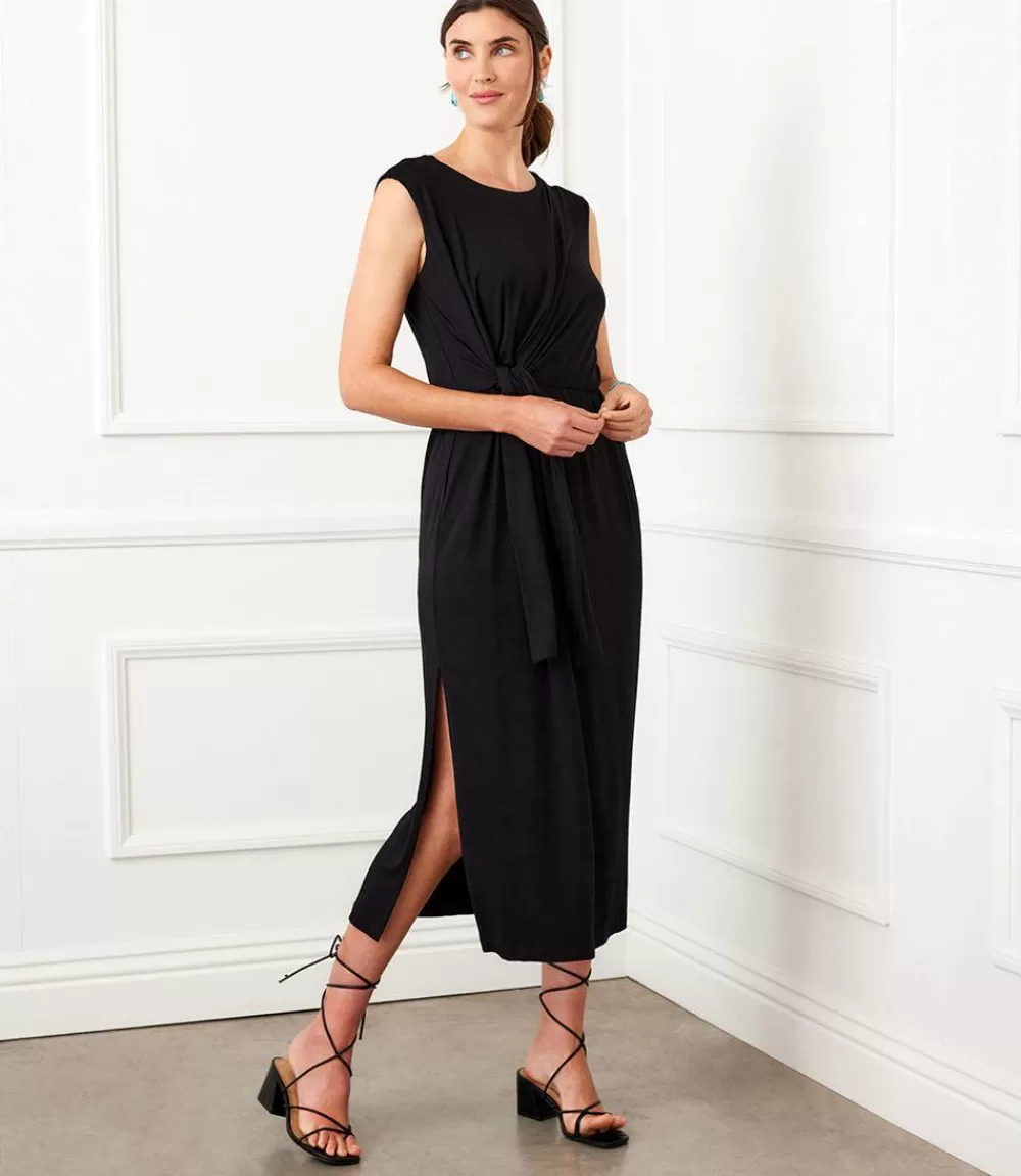 Tie Waist Midi Dress>Karen Kane Cheap