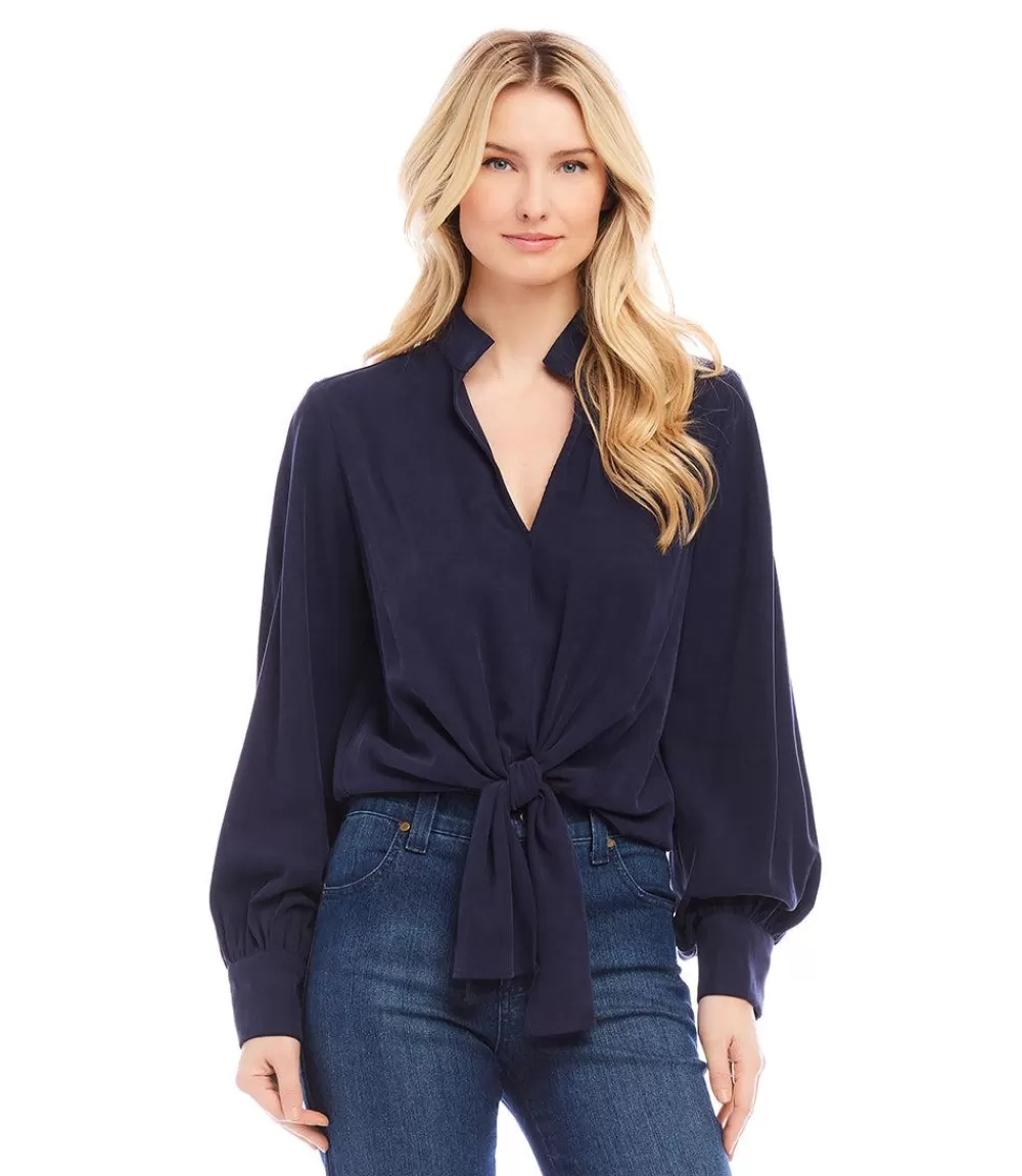 Tie-Front Top>Karen Kane Flash Sale