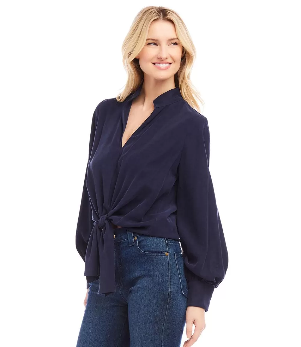 Tie-Front Top>Karen Kane Flash Sale