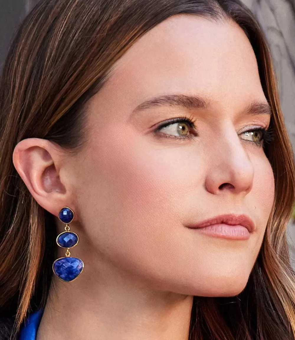 Triple Drop Gemstone Earrings>Karen Kane Fashion