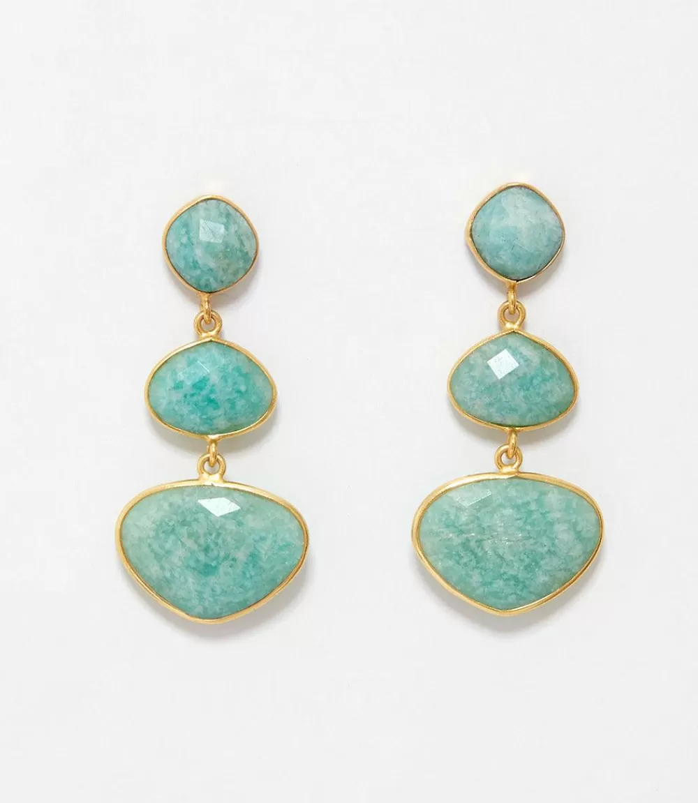 Triple Drop Gemstone Earrings>Karen Kane Outlet