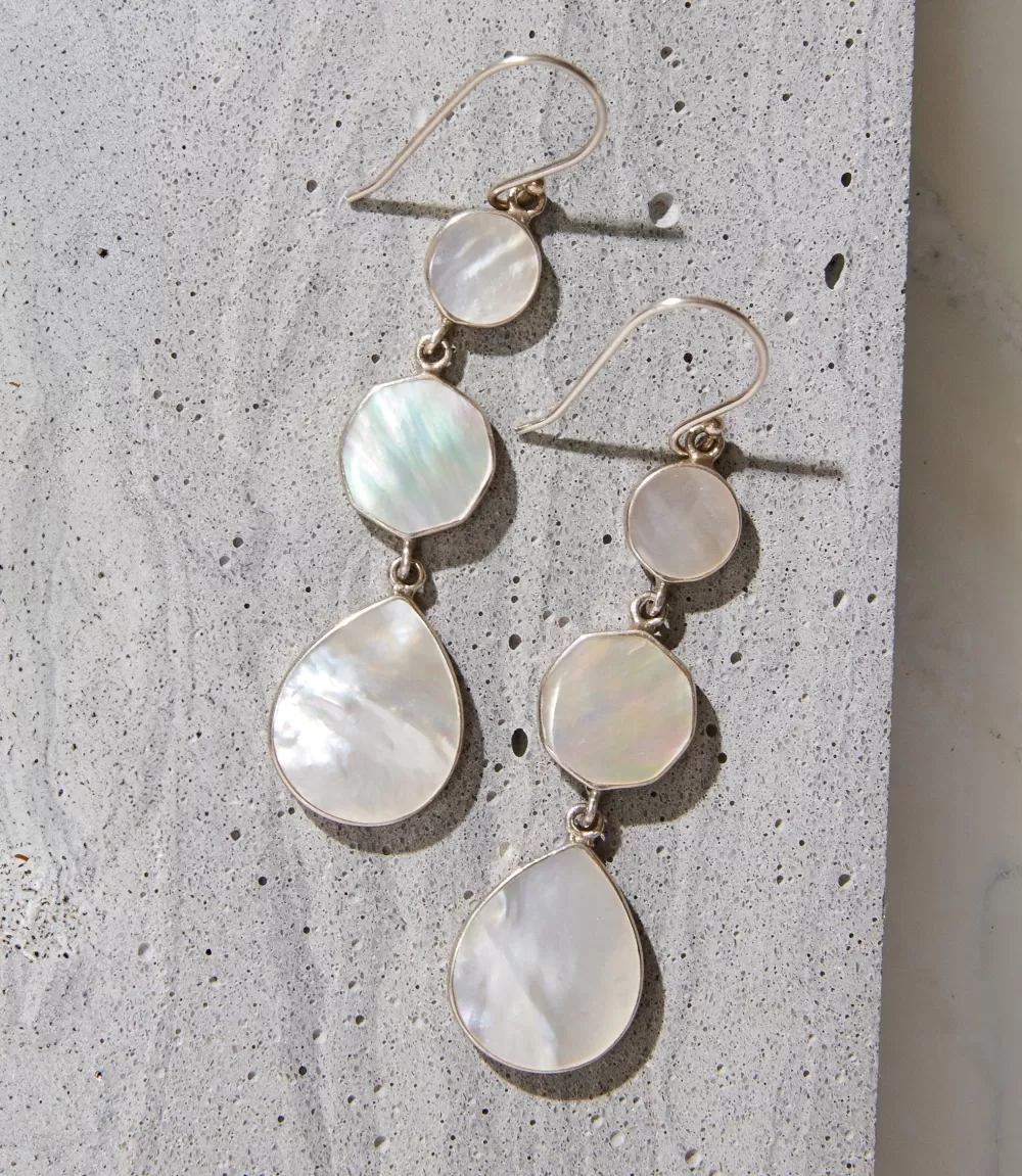 Triple Drop Mother of Pearl Earrings>Karen Kane Cheap