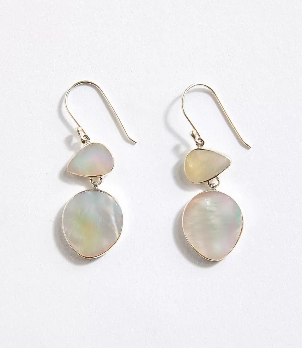 Two Drop Mother of Pearl Earrings>Karen Kane Hot