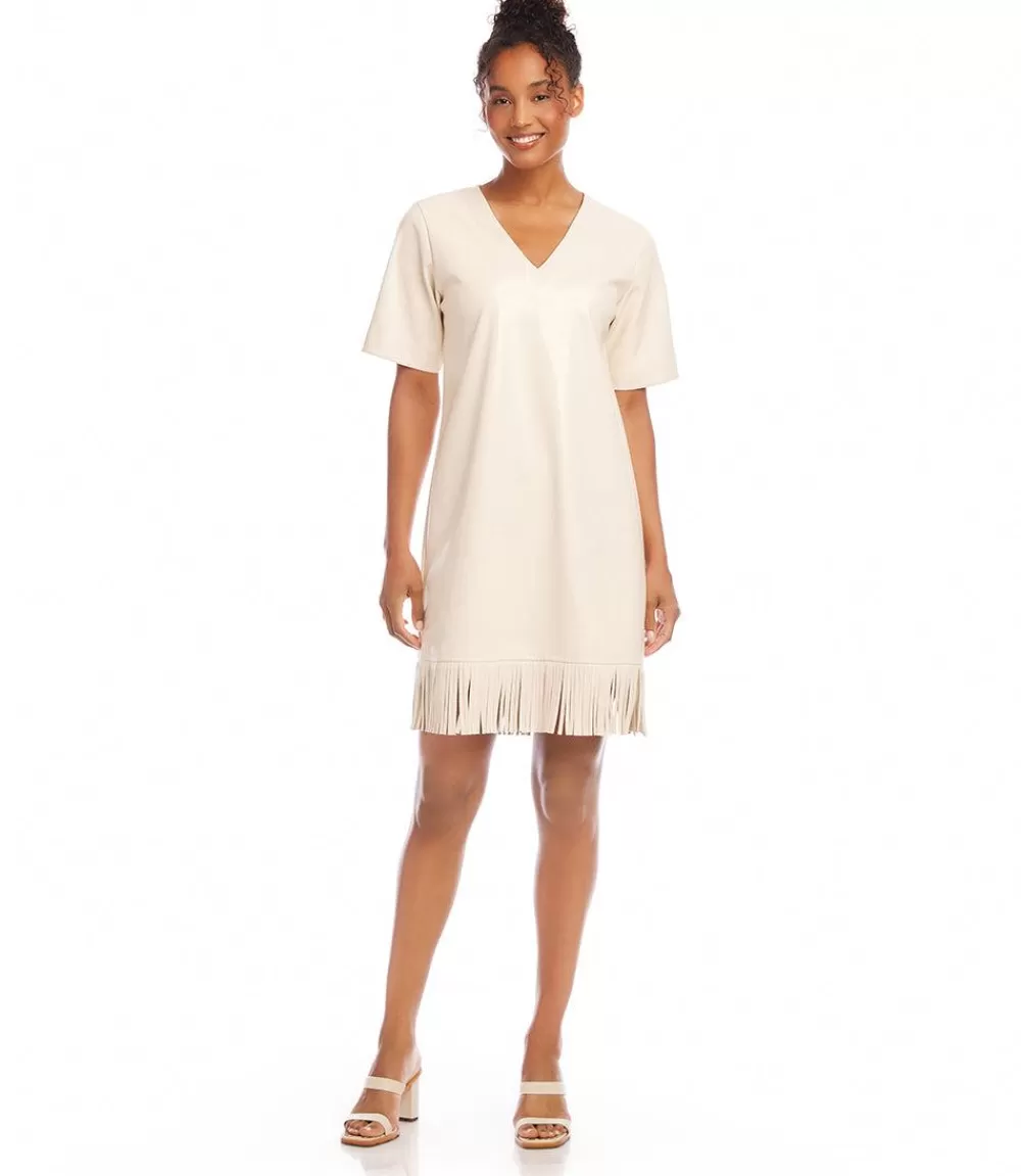 V-Neck Fringe Dress>Karen Kane Flash Sale