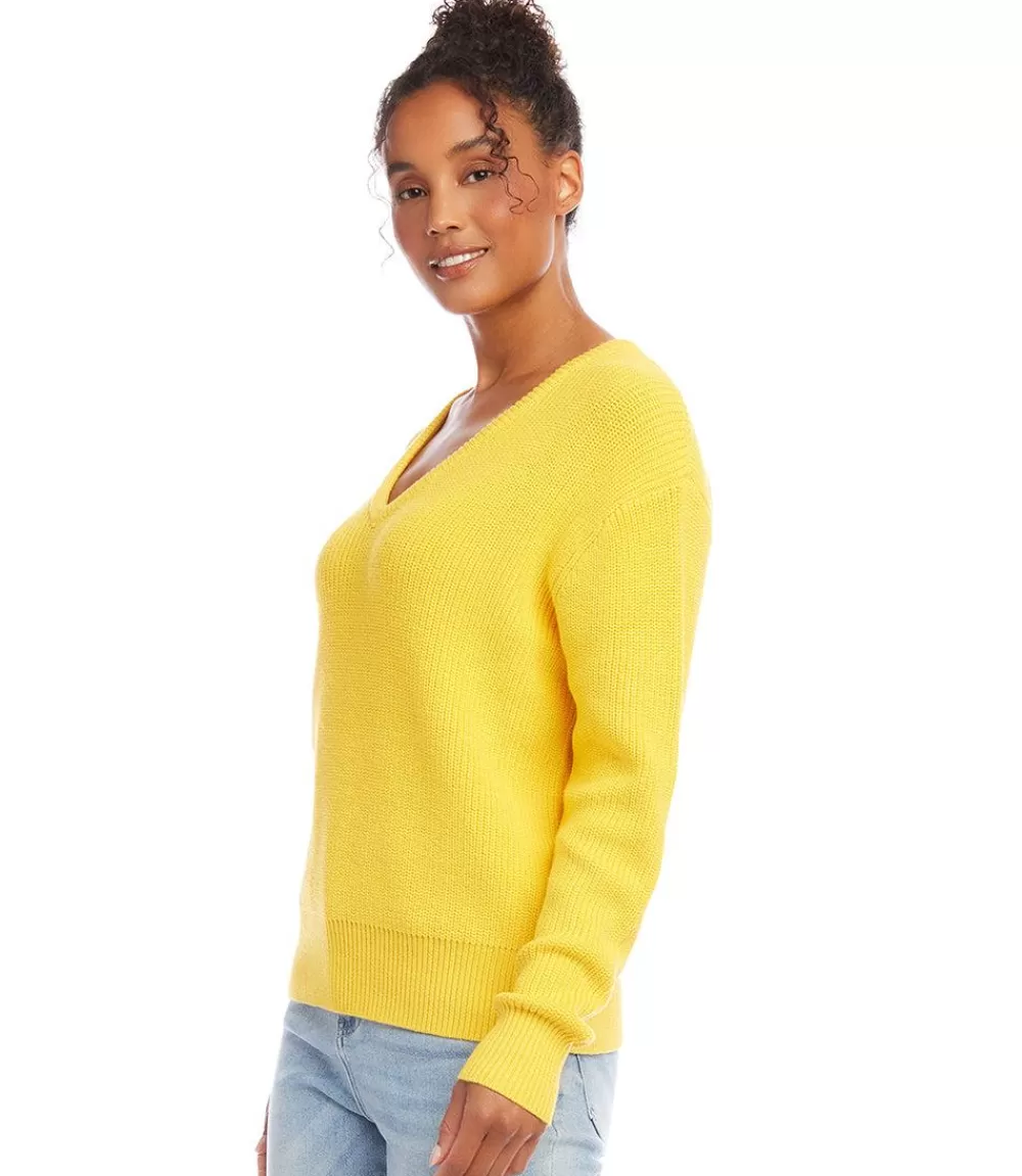 V-Neck Sweater>Karen Kane Outlet