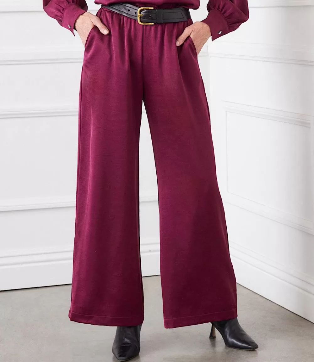 Wide Leg Satin Pants>Karen Kane Sale